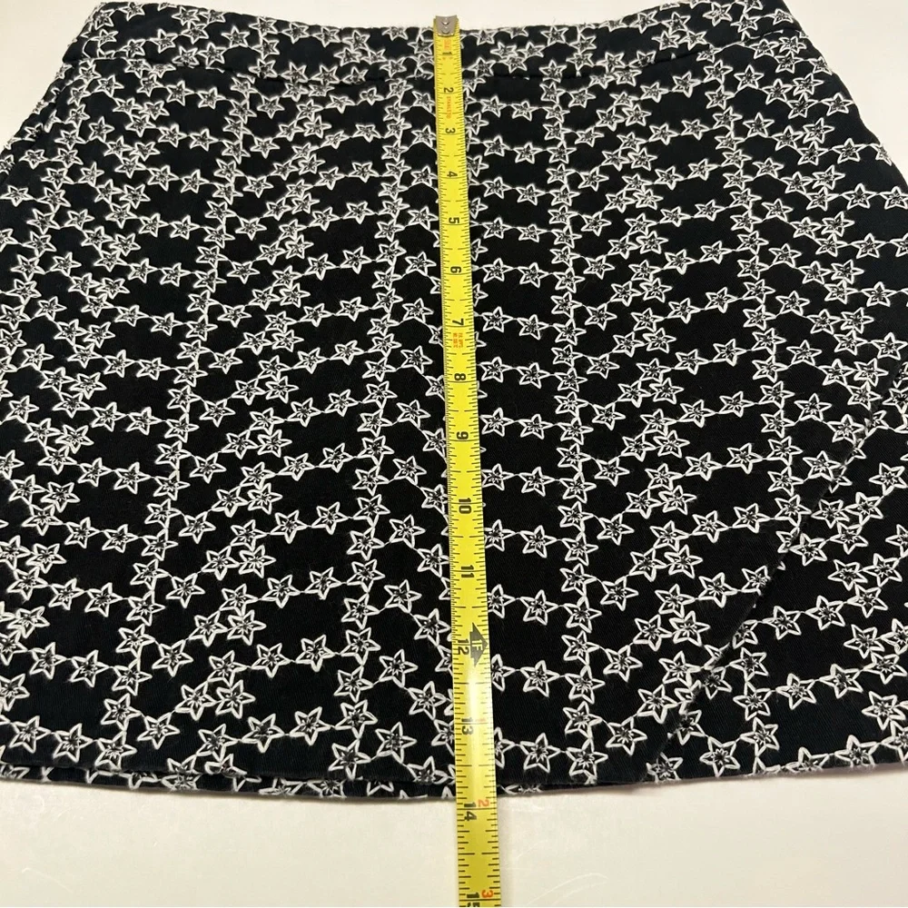 Storia Black And White Star‎ Pattern A-Line Lined Mini Skirt Women’s Size S